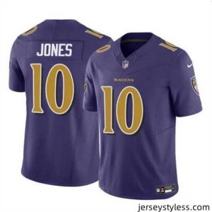 Premium Baltimore Ravens 10 Emory Jones Purple 2023 F.U.S.E Vapor Limited Football Jersey