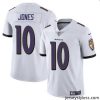 Stunning Baltimore Ravens 10 Emory Jones White Vapor Limited Football Jersey