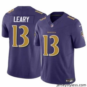 Unique Baltimore Ravens 13 Devin Leary Purple 2023 F.U.S.E Vapor Limited Football Jersey