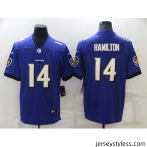 Fantastic Baltimore Ravens 14 Kyle Hamilton Purple Vapor Untouchable Limited Stitched jersey