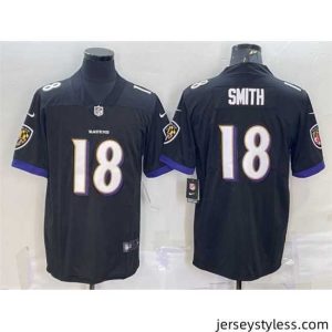 Stylish Baltimore Ravens 18 Roquan Smith Black Vapor Untouchable Limited Stitched Jersey