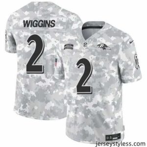 Stylish Baltimore Ravens 2 Nate Wiggins 2024 F.U.S.E Arctic Camo Salute To Service Limited Stitched Football Jersey
