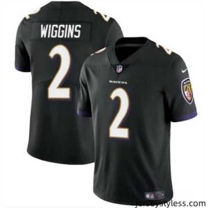 Stylish Baltimore Ravens 2 Nate Wiggins Black 2024 Draft Vapor Limited Football Jersey