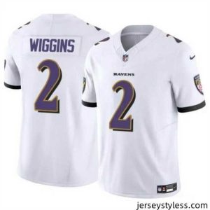 Gorgeous Baltimore Ravens 2 Nate Wiggins White 2024 Draft F.U.S.E Vapor Limited Football Jersey
