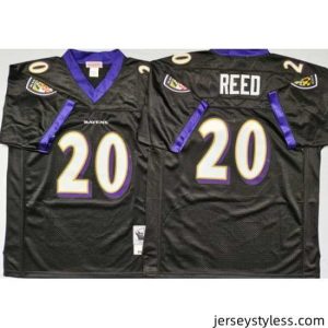 Stylish Baltimore Ravens 20 Ed Reed Black M&N Throwback Jersey