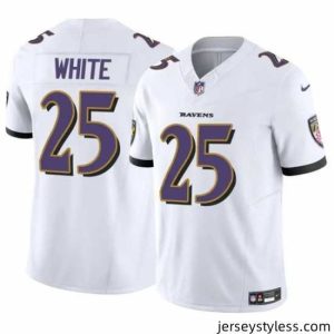 Stunning Baltimore Ravens 25 Tre 27Davious White White 2023 F.U.S.E Vapor Limited Football Jersey