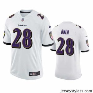 Impressive Baltimore Ravens 28 Jayson Oweh White Vapor Limited 2021 NFL Draft Jersey
