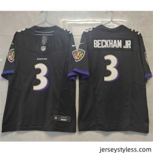 Impressive Baltimore Ravens 3 Odell Beckham Jr Black 2023 F.U.S.E Vapor Untouchable Stitched Football Jersey