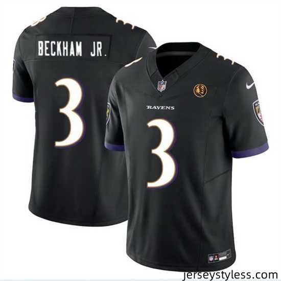 Men-Baltimore-Ravens-3-Odell-Beckham-Jr-Black-2023-F-U-S-E-With-John-Madden-Patch-Vapor-Limited-Football-Jersey-861520_21759_550X550