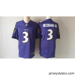 Gorgeous Baltimore Ravens 3 Odell Beckham Jr  Purple 2023 F.U.S.E  Vapor Untouchable Stitched Football Jersey