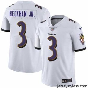 Impressive Baltimore Ravens 3 Odell Beckham Jr  White Vapor Untouchable Football Jersey