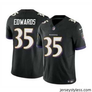 Premium Baltimore Ravens 35 Gus Edwards Black 2023 F.U.S.E  Vapor Limited Football Jersey