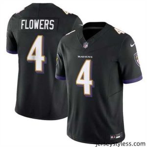 Premium Baltimore Ravens 4 Zay Flowers Black 2023 F.U.S.E  Vapor Limited Football Jersey