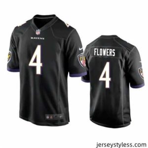 Stunning Baltimore Ravens 4 Zay Flowers Black Game Jersey