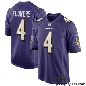 Unique Baltimore Ravens 4 Zay Flowers Purple Game Jersey
