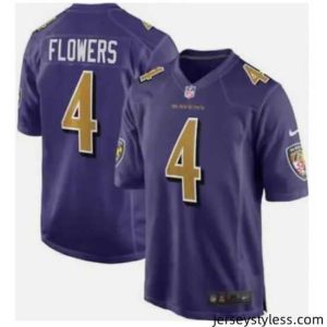 Amazing Baltimore Ravens 4 Zay Flowers Purple Rush Limited Stitched Football Jersey