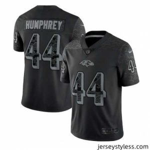 Stylish Baltimore Ravens 44 Marlon Humphrey Black Reflective Limited Stitched Football Jersey