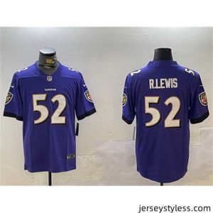 Premium Baltimore Ravens 52 Ray Lewis Purple Vapor Untouchable Limited Football Jersey