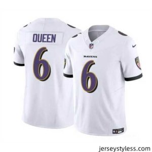 Impressive Baltimore Ravens 6 Patrick Queen White 2023 F.U.S.E  Vapor Limited Football Jersey