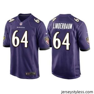 Premium Baltimore Ravens 64 Tyler Linderbaum Purple Game Jersey