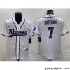 Stylish Baltimore Ravens 7 Rashod Bateman White With Patch Cool Base Stitched Baseball Jersey