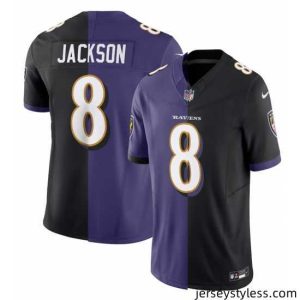 Amazing Baltimore Ravens 8 Lamar Jackson Purple Black Split Vapor Limited Football Jersey
