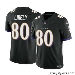 Gorgeous Baltimore Ravens 80 Isaiah Likely Black 2023 F.U.S.E  Vapor Limited Football Jersey