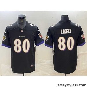 Premium Baltimore Ravens 80 Isaiah Likely Black Vapor Limited Football Jersey
