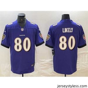 Stylish Baltimore Ravens 80 Isaiah Likely Purple Vapor Limited Football Jersey