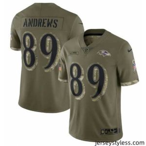 Unique Baltimore Ravens 89 Mark Andrews Olive 2022 Salute To Service Limited Stitched Jersey