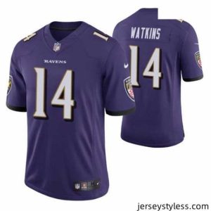 Stunning Baltimore Ravens Sammy Watkins 14 Purple Vapor Limited Jersey