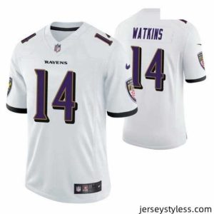 Premium Baltimore Ravens Sammy Watkins 14 White Vapor Limited Jersey