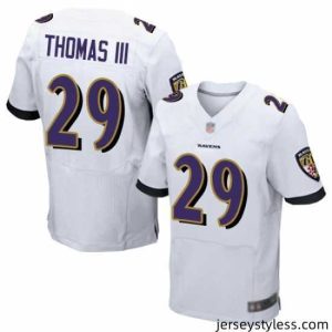 Amazing Earl Thomas III Elite White Road Jersey Baltimore Ravens Football  29
