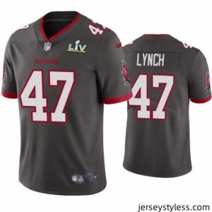 Stylish John Lynch Buccaneers Pewter Super Bowl Lv Vapor Limited Jersey