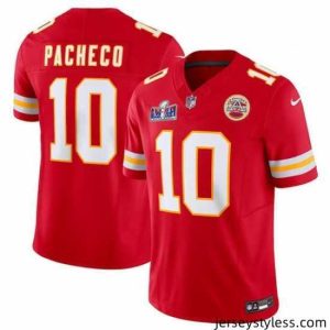Impressive Kansas City Chiefs 10 Isiah Pacheco Red 2023 F.U.S.E  Vapor Untouchable Limited Stitched 2024 Super Bowl LVIII Jersey