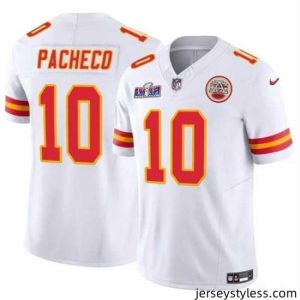 Amazing Kansas City Chiefs 10 Isiah Pacheco White 2023 F.U.S.E  Vapor Untouchable Limited Stitched 2024 Super Bowl LVIII Jersey