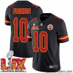 Premium Kansas City Chiefs Isiah Pacheco #10 Black 2024 2025 Super Bowl LIX F.U.S.E Stitched Jersey