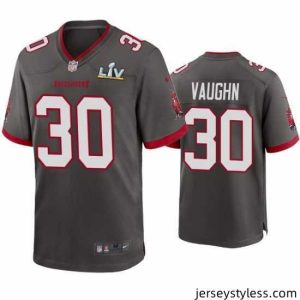 Stylish Ke'Shawn Vaughn Buccaneers Pewter Super Bowl Lv Game Jersey