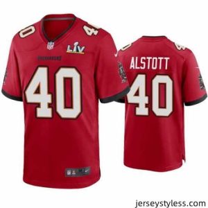 Stylish Mike Alstott Buccaneers Red Super Bowl Lv Game Jersey