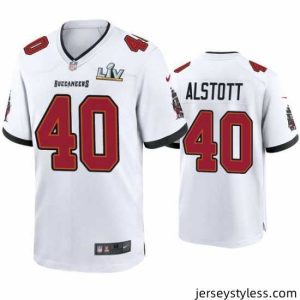 Premium Mike Alstott Buccaneers White Super Bowl Lv Game Jersey