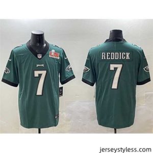 Stylish Philadelphia Eagles 7 Haason Reddick Green 2025 Super Bowl LIX Patch Vapor Untouchable Limited Stitched Football Jersey