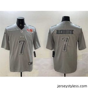 Amazing Philadelphia Eagles 7 Haason Reddick Grey 2025 Super Bowl LIX Patch Atmosphere Fashion Vapor Untouchable Limited Stitched Football Jersey