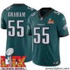 Stylish Philadelphia Eagles Brandon Graham #55 Green 2024 2025 Super Bowl LIX F.U.S.E Stitched NFL Jersey