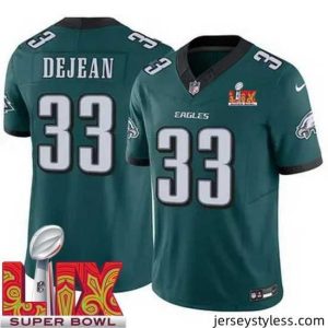 Amazing Philadelphia Eagles Cooper DeJean #33 Green 2024 2025 Super Bowl LIX F.U.S.E Stitched NFL Jersey