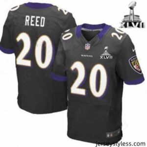 Unique Ravens #20 Reed Black Elite Jersey