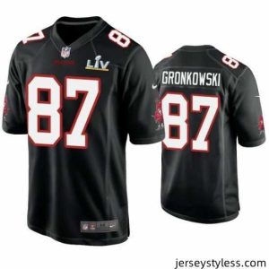 Amazing Rob Gronkowski Buccaneers Black Super Bowl Lv Game Fashion Jersey
