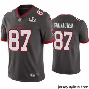 Premium Rob Gronkowski Buccaneers Pewter Super Bowl Lv Vapor Limited Jersey