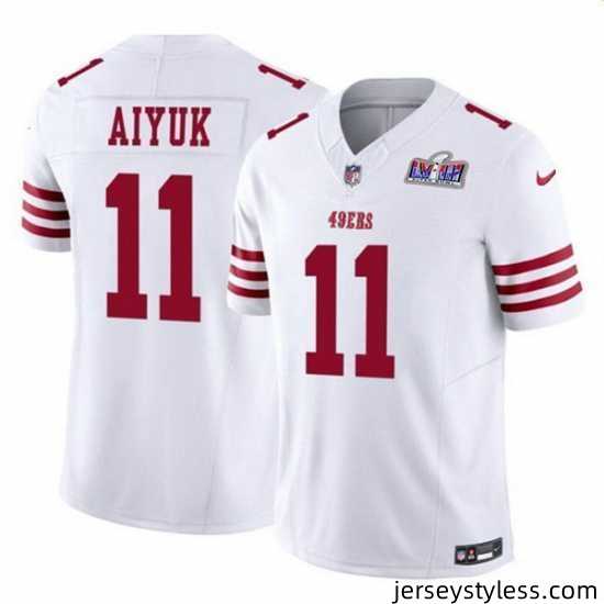 Men-San-Francisco-49ers-11-Brandon-Aiyuk-White-2023-F-U-S-E-Vapor-Limited-Stitched-Football-2024-Super-Bowl-LVIII-Jersey-865470_23759_550X550
