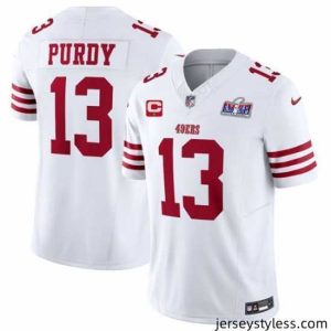 Unique San Francisco 49ers 13 Brock Purdy White 2023 F.U.S.E  With  Vapor Untouchable Limited Stitched Football 2024 Super Bowl LVIII Jersey