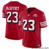 Gorgeous San Francisco 49ers 23 Christian McCaffrey New Red 2023 F.U.S.E  Vapor Untouchable Limited Stitched Football 2024 Super Bowl LVIII Jersey